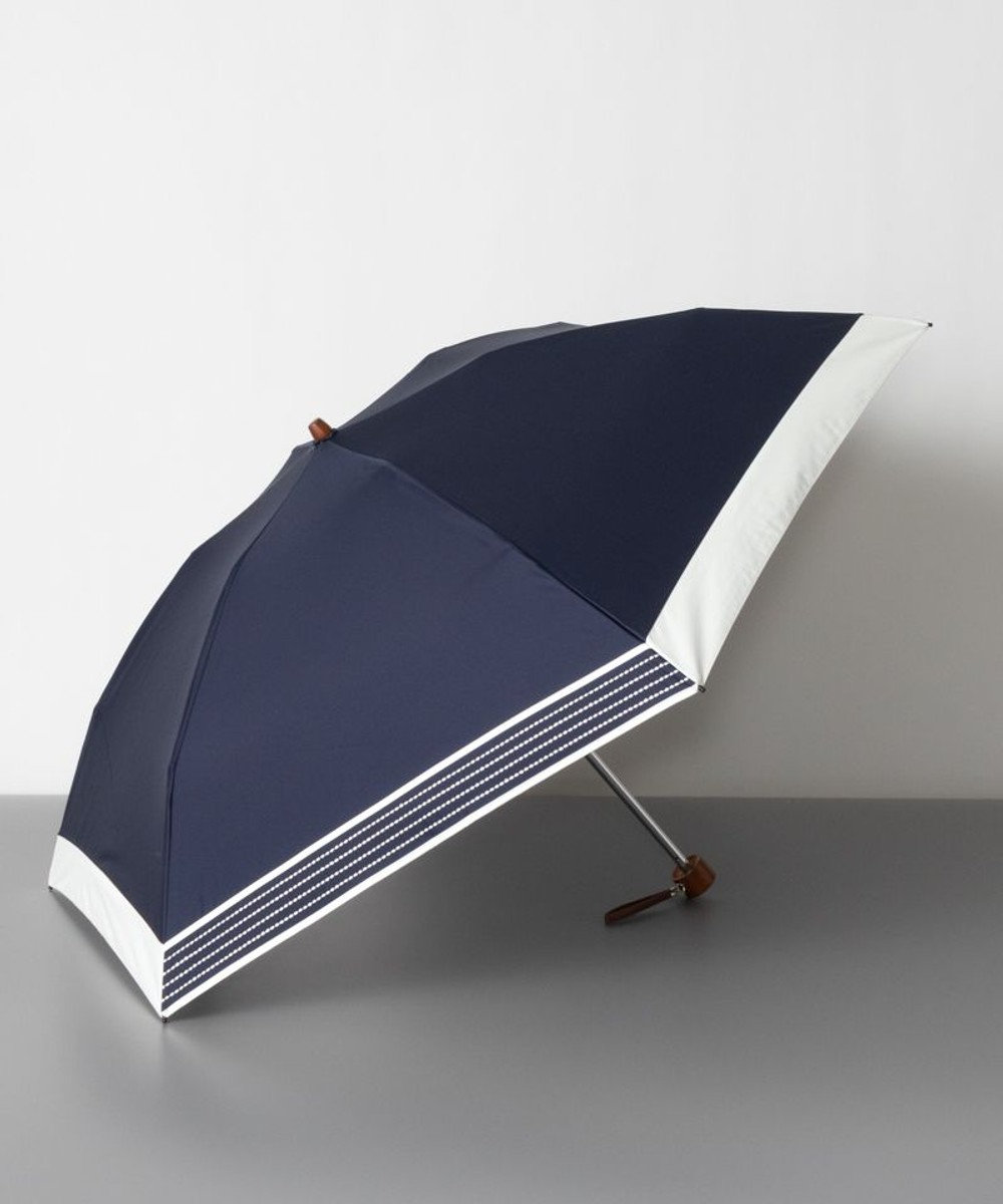 AURORA WEB限定 オーロラ　晴雨兼用 クイックオープンタイプ 折りたたみ傘（バイカラー）日傘 ネイビー
