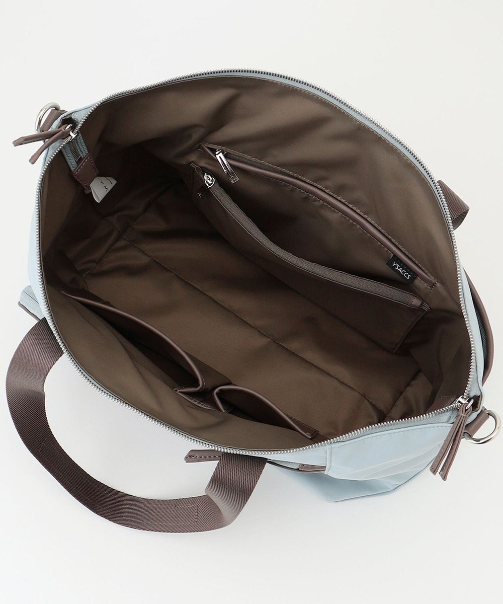 Y'SACCS ナイロン×リサイクルレザー　コンビマルチトート 