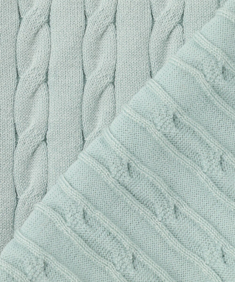 Feroux 胸元刺繍ケーブルポロ ニット 