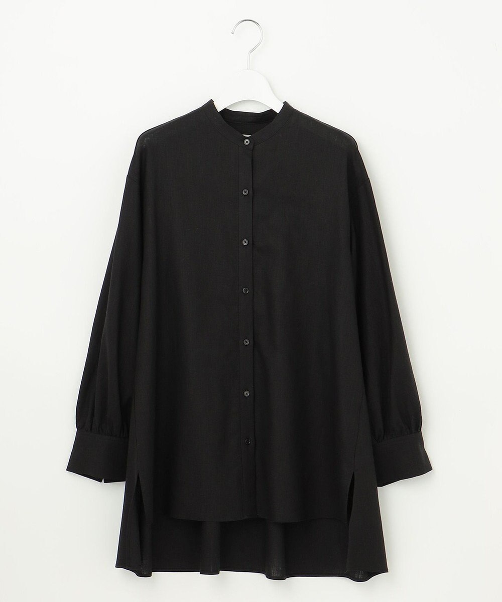 UNFILO 【GISELe 6月号掲載/洗える】リネンレーヨンバンドカラーシャツ 