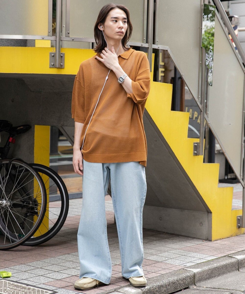 WEGO 【ユニセックス着用ITEM/SMLサイズ展開】デニムルーズフレアパンツ 