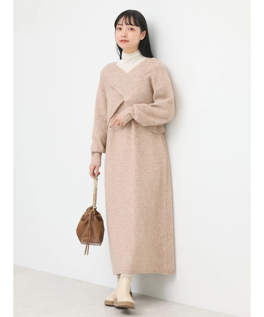 earth music&ecology Ｓｅｔ２点クロスニット＋ノースリーブニットワンピース 