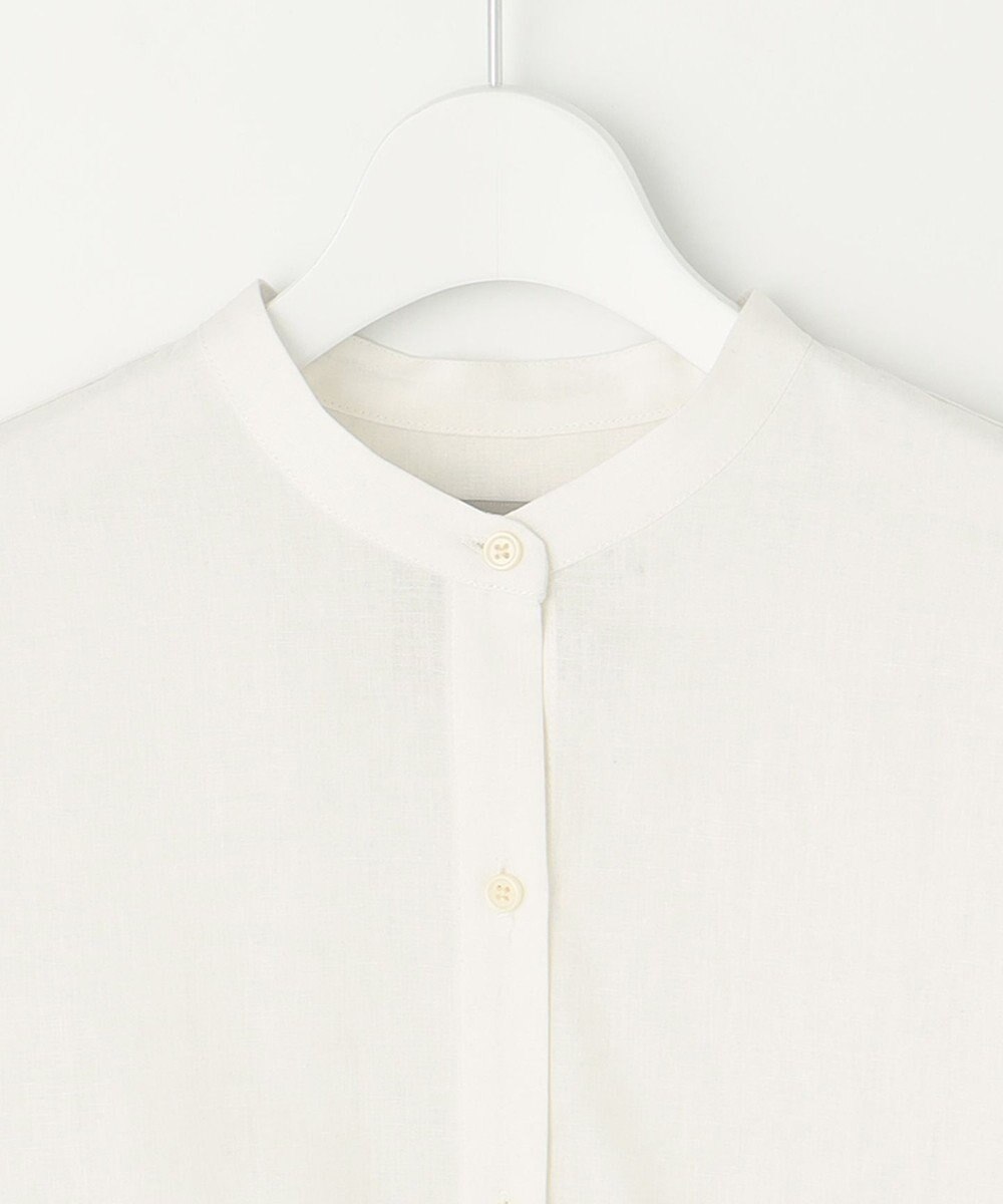 UNFILO 【GISELe 6月号掲載/洗える】リネンレーヨンバンドカラーシャツ 