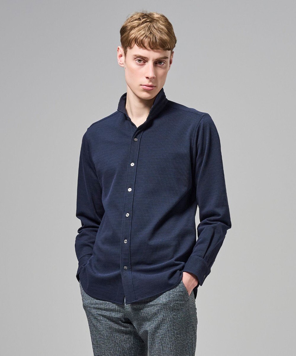 JOSEPH HOMME 【新素材】グリットタックジャージー　ウィングカラーシャツ 