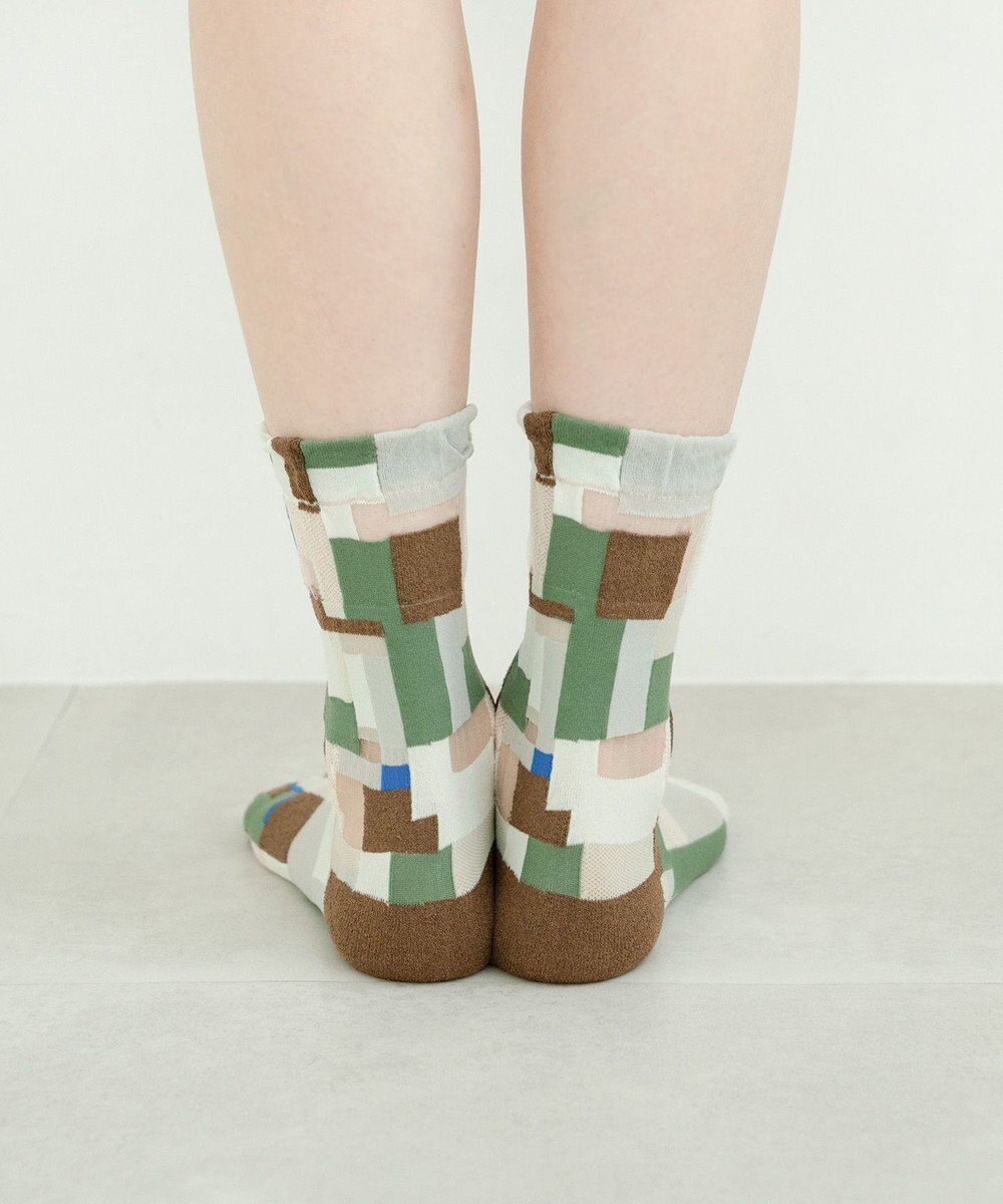 COQ MOSS MEMORY シアーパッチワークソックス 