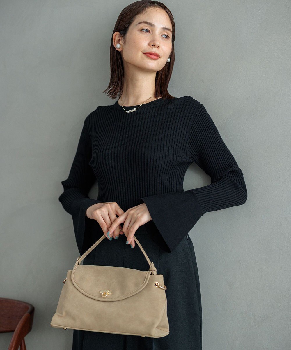 組曲 【WEB限定】ELENAフレアスリーブ リブニット 