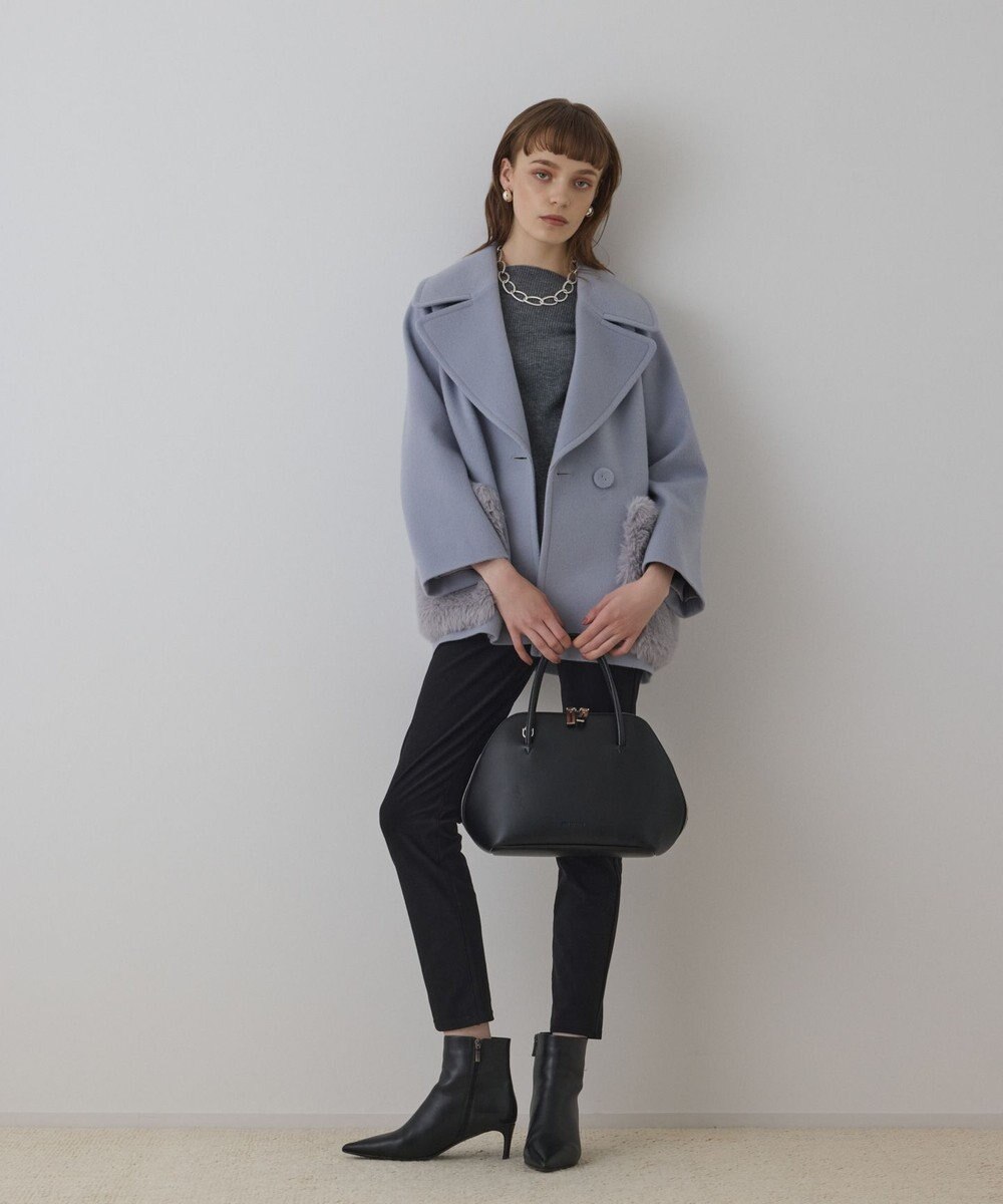 GRACE CONTINENTAL ファーポケットピーコート 