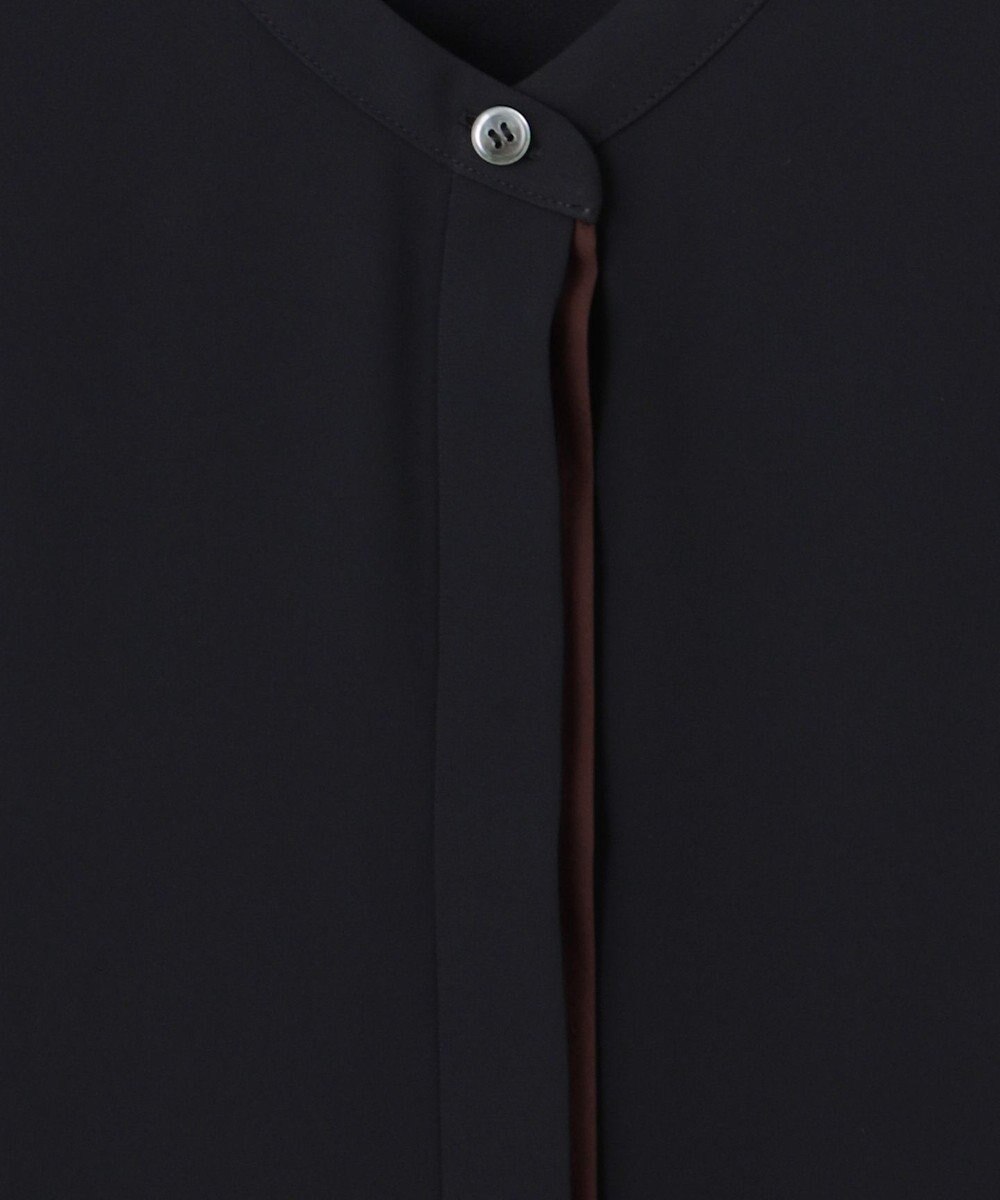 ICB 【接触冷感・UVケア・速乾・洗える】BackSatinAmunzen バンドカラーブラウス 