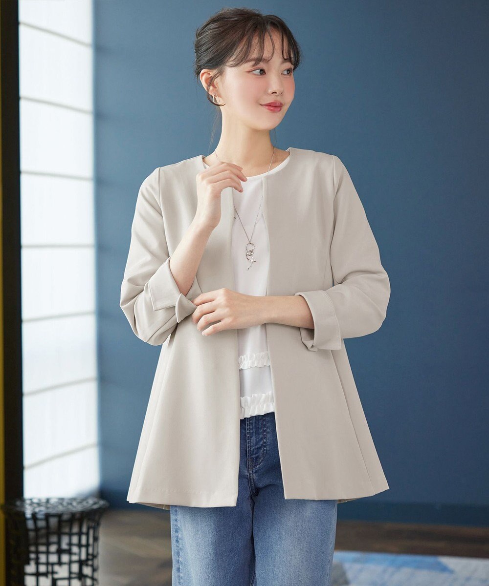 Tiaclasse バックフレアロングジャケット 