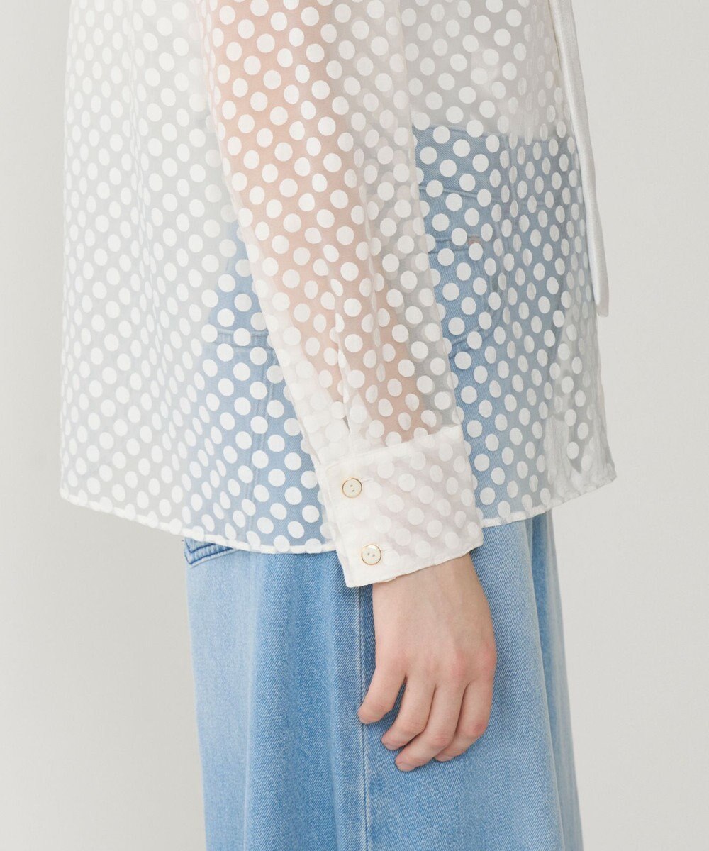 GRACE CONTINENTAL ドットオパールタイ付ブラウス 