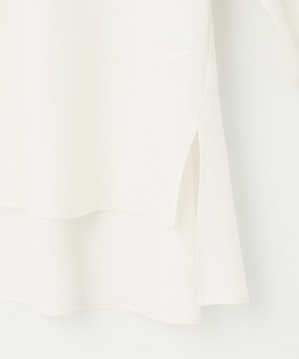 UNFILO 【GISELe 6月号掲載/洗える】リネンレーヨンバンドカラーシャツ 