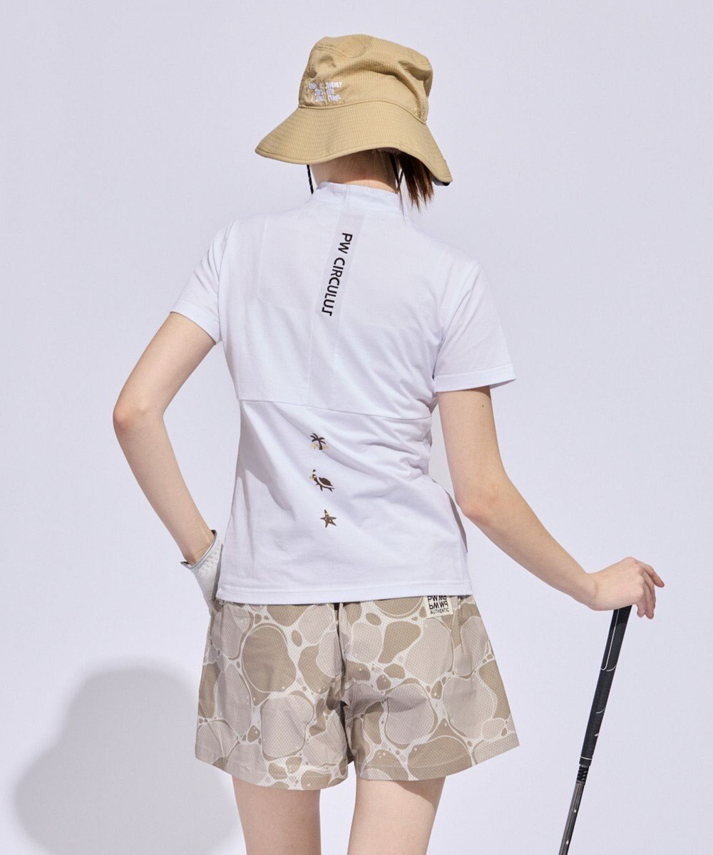 PW CIRCULUS 【WOMEN】メッシュコンビ モックネックT ゴルフウェア レディース 
