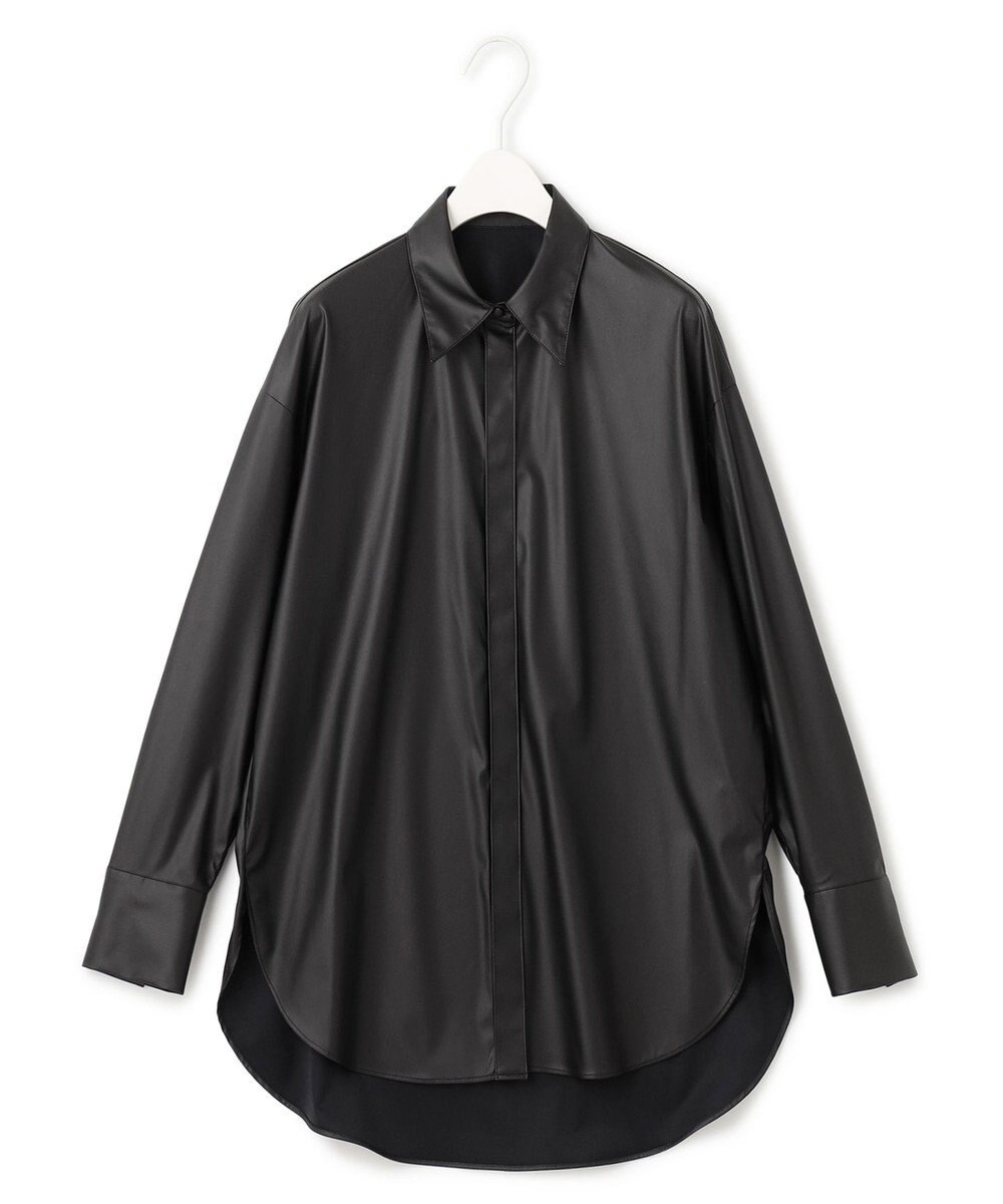 ICB 【洗える】 ライトフェイクレザー シャツ 