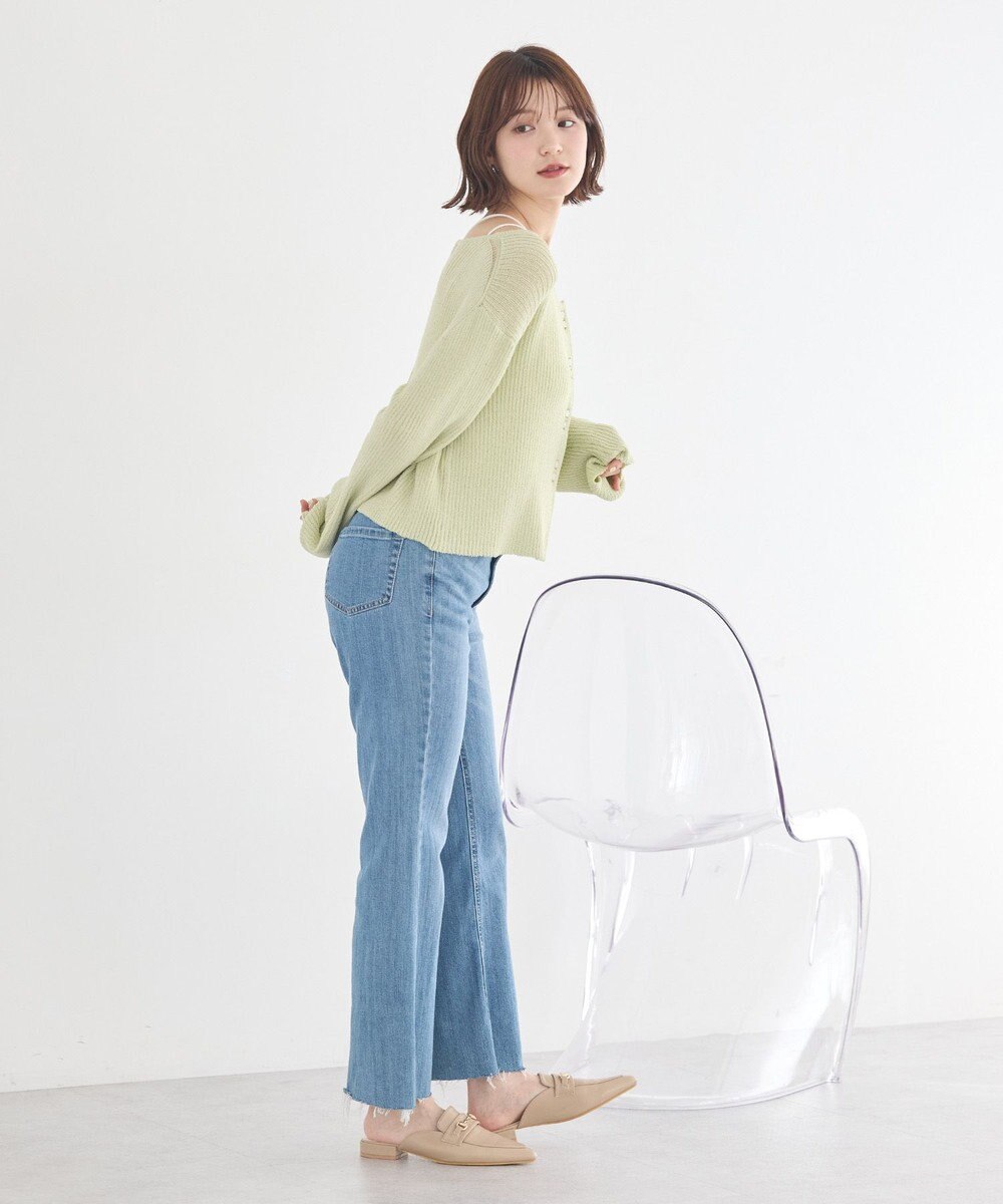 earth music&ecology 【予約】リブクロップドカーディガン 