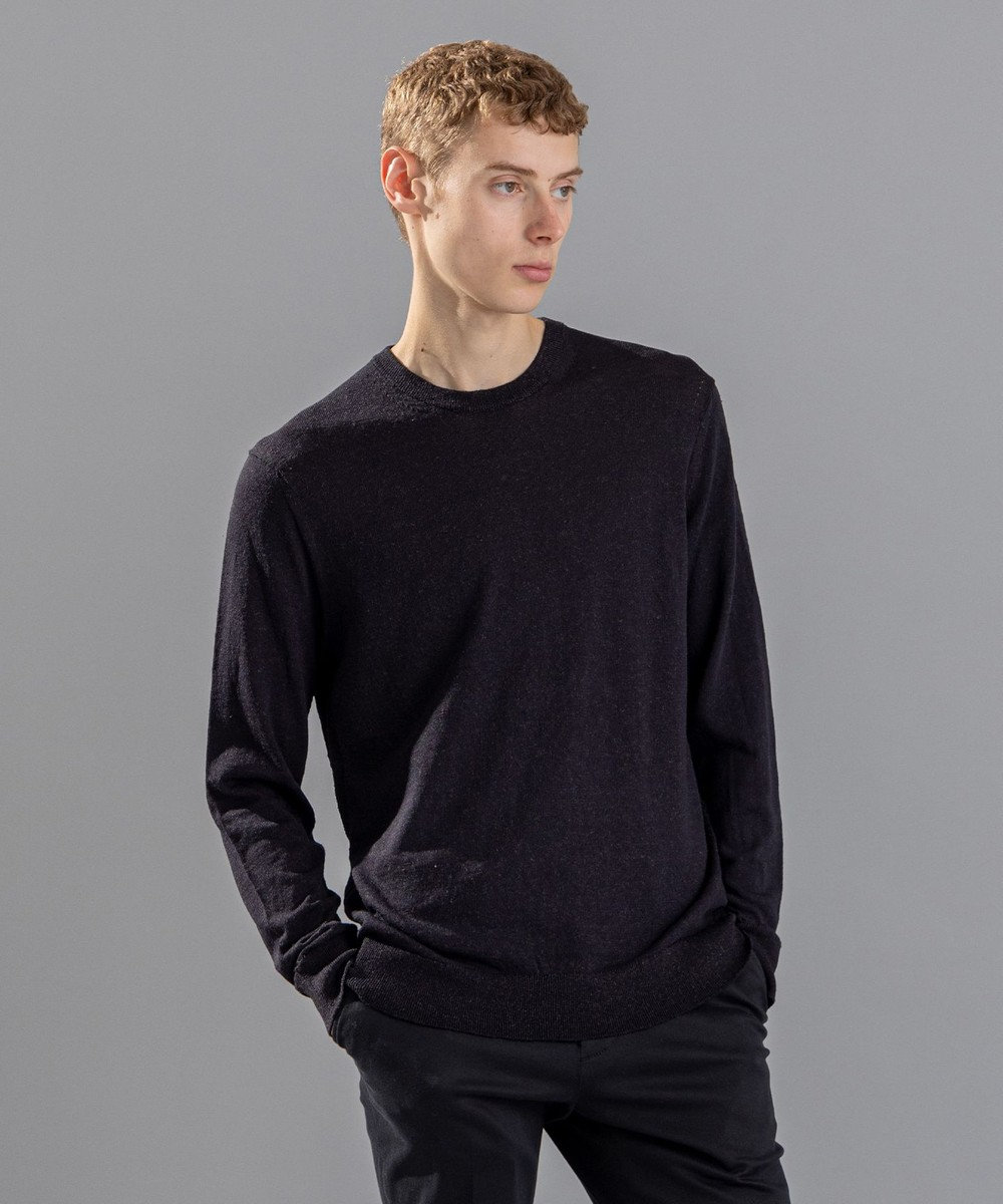 JOSEPH HOMME リネンナイロンプレーン　クルーネックニット 