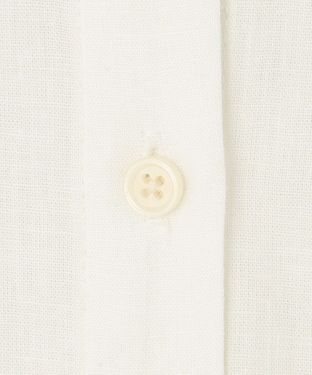 UNFILO 【GISELe 6月号掲載/洗える】リネンレーヨンバンドカラーシャツ 