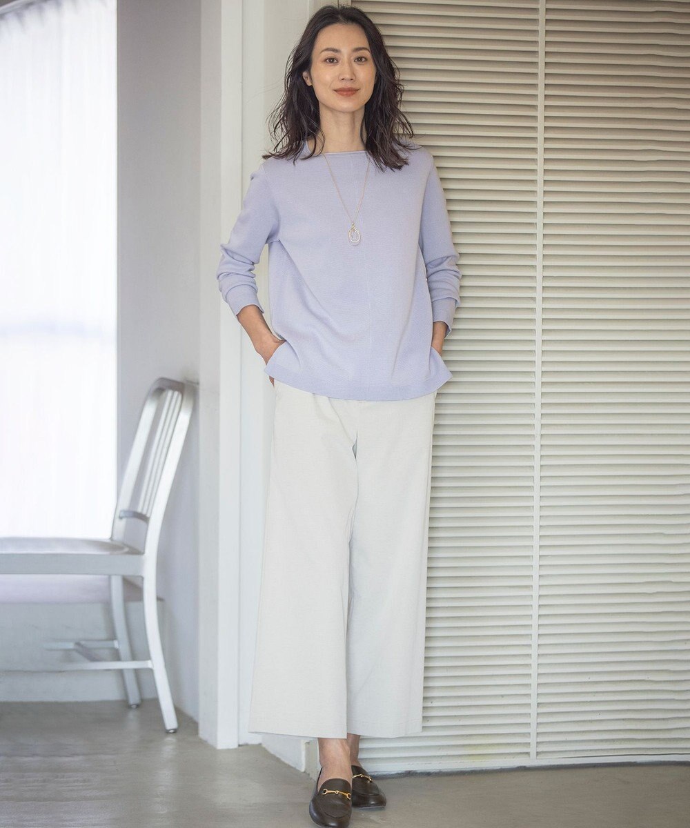 J.PRESS LADIES L 【洗える・吸水速乾・接触冷感】リネンツイル パンツ 