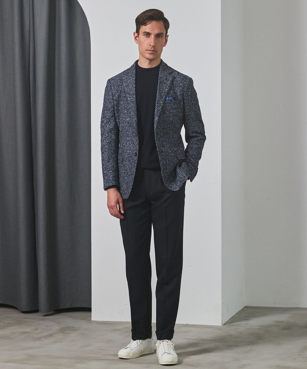 GOTAIRIKU 25年新作【洗える/チクチクしにくい/ピリングしにくい】イタリア糸 ハイゲージ カバーネックニット_WOOL100％ 