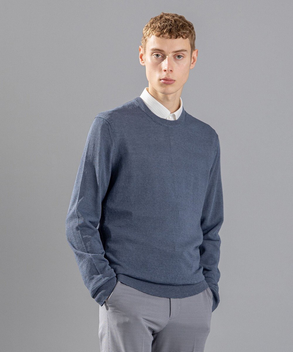 JOSEPH HOMME リネンナイロンプレーン　クルーネックニット 