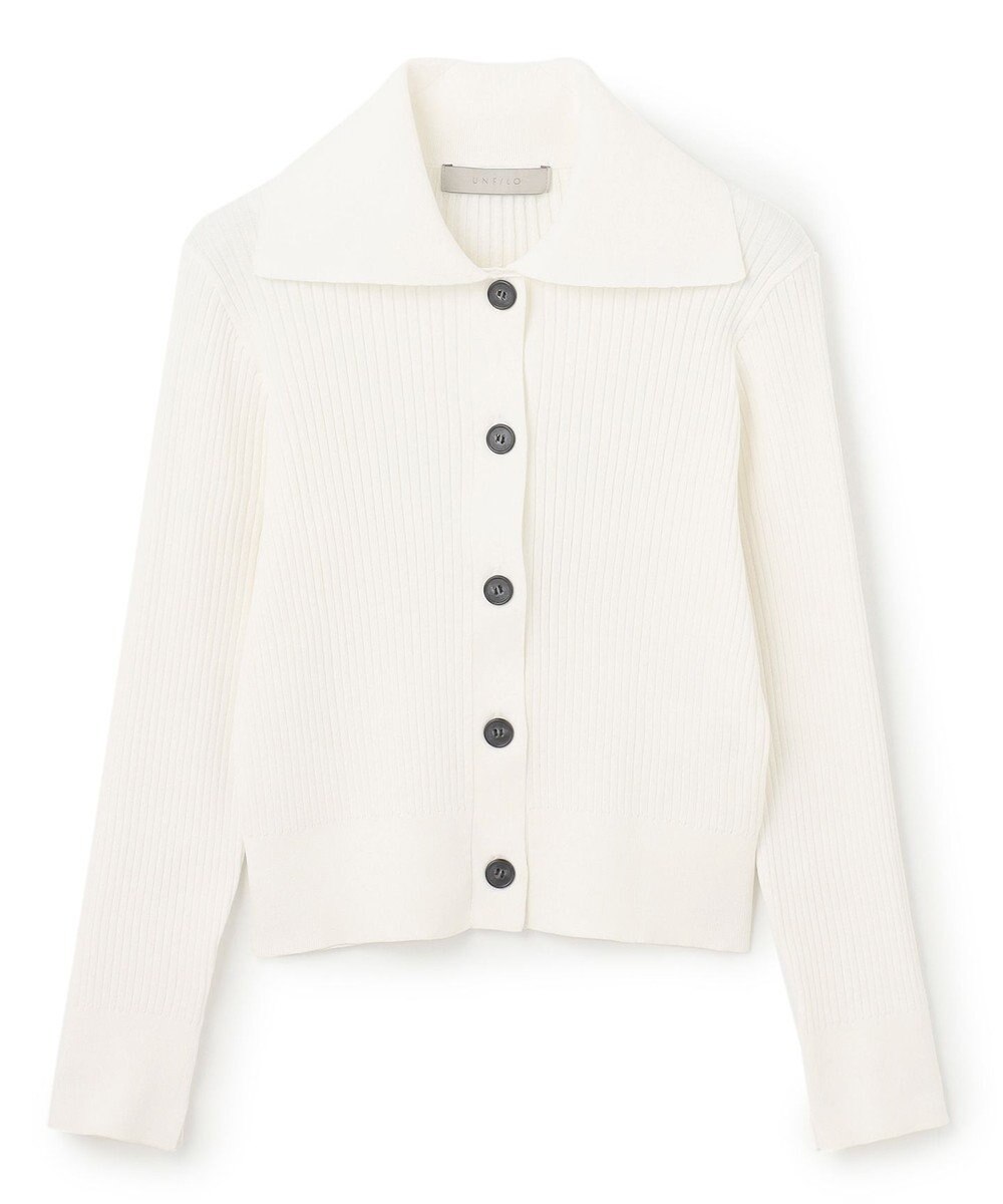 UNFILO 襟付きクロップドカーディガン 