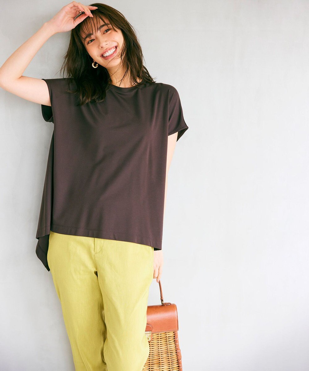 23区 【洗える】リネンレーヨンストレッチ テーパード パンツ 