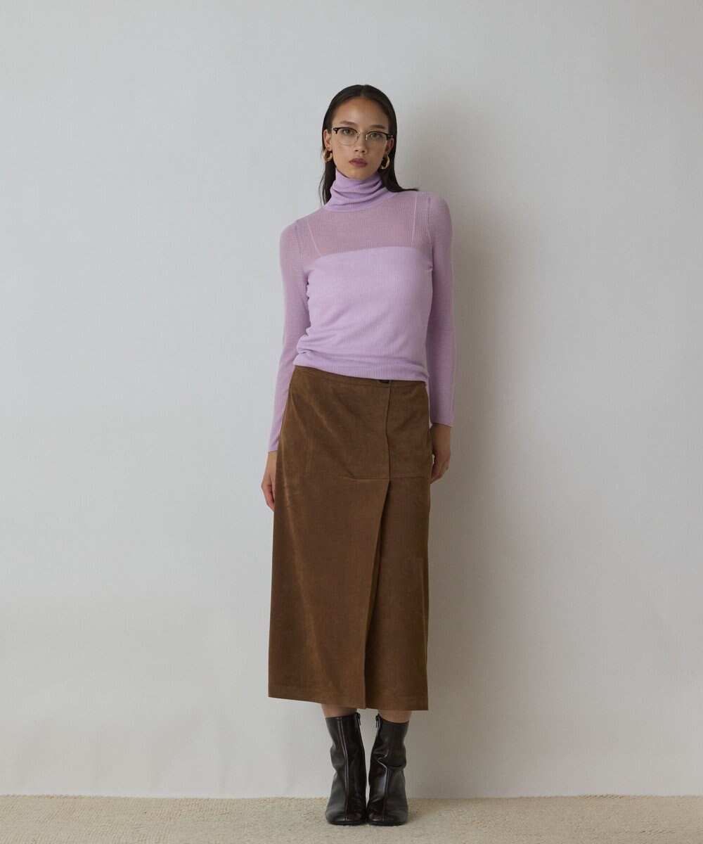 GRACE CONTINENTAL シアーリブニットトップ 