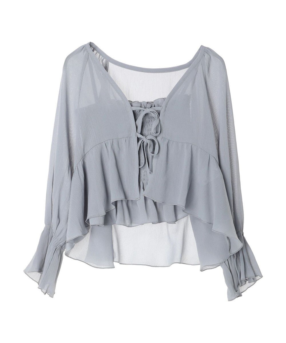 earth music&ecology ＳＥＴ２点キャンディースリーブブラウス＋インナー 