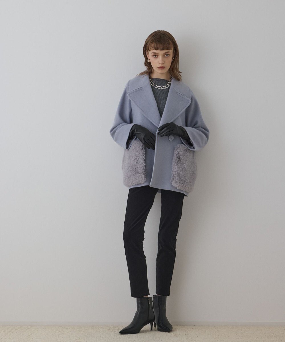 GRACE CONTINENTAL ファーポケットピーコート 