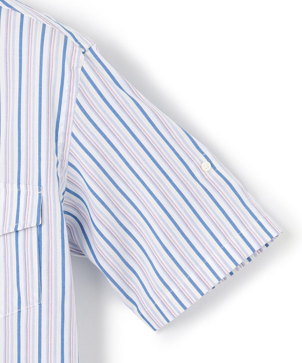 J.PRESS MEN オーガニックコットンダブルチューブマルチストライプシャツ 