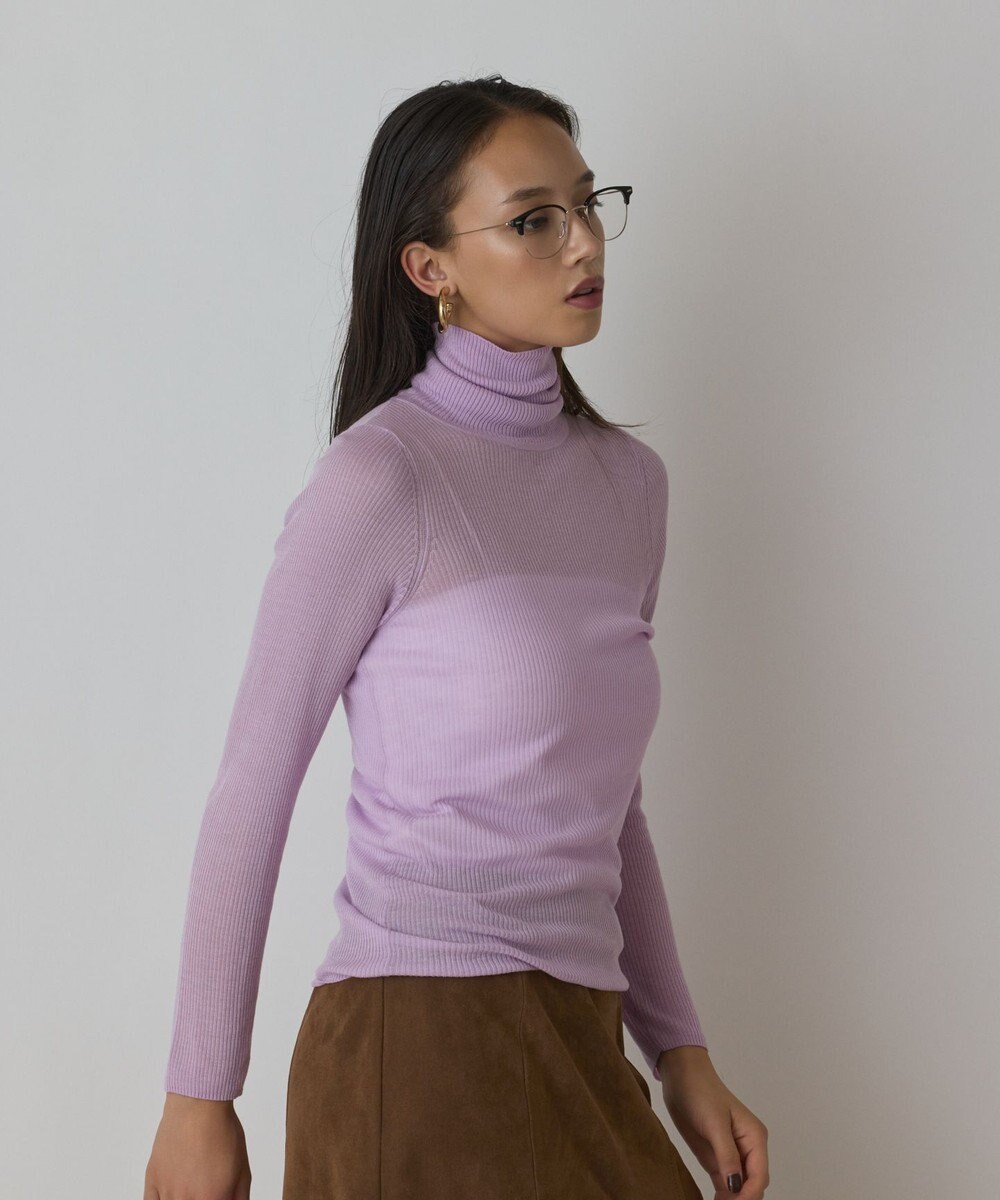 GRACE CONTINENTAL シアーリブニットトップ 