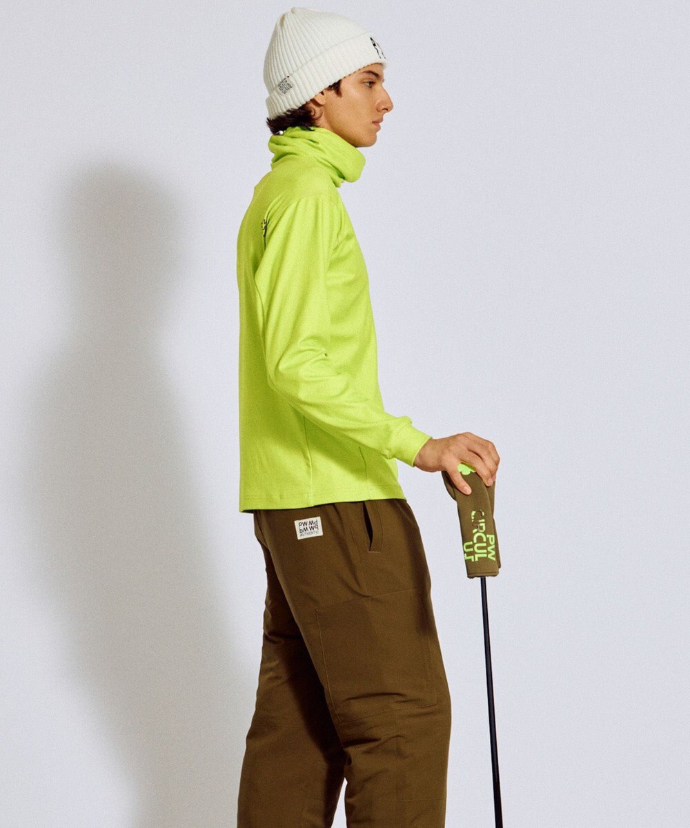 PW CIRCULUS 【起毛素材であたたか】【MEN】スピンドル付 両面起毛タートルネック ゴルフ 