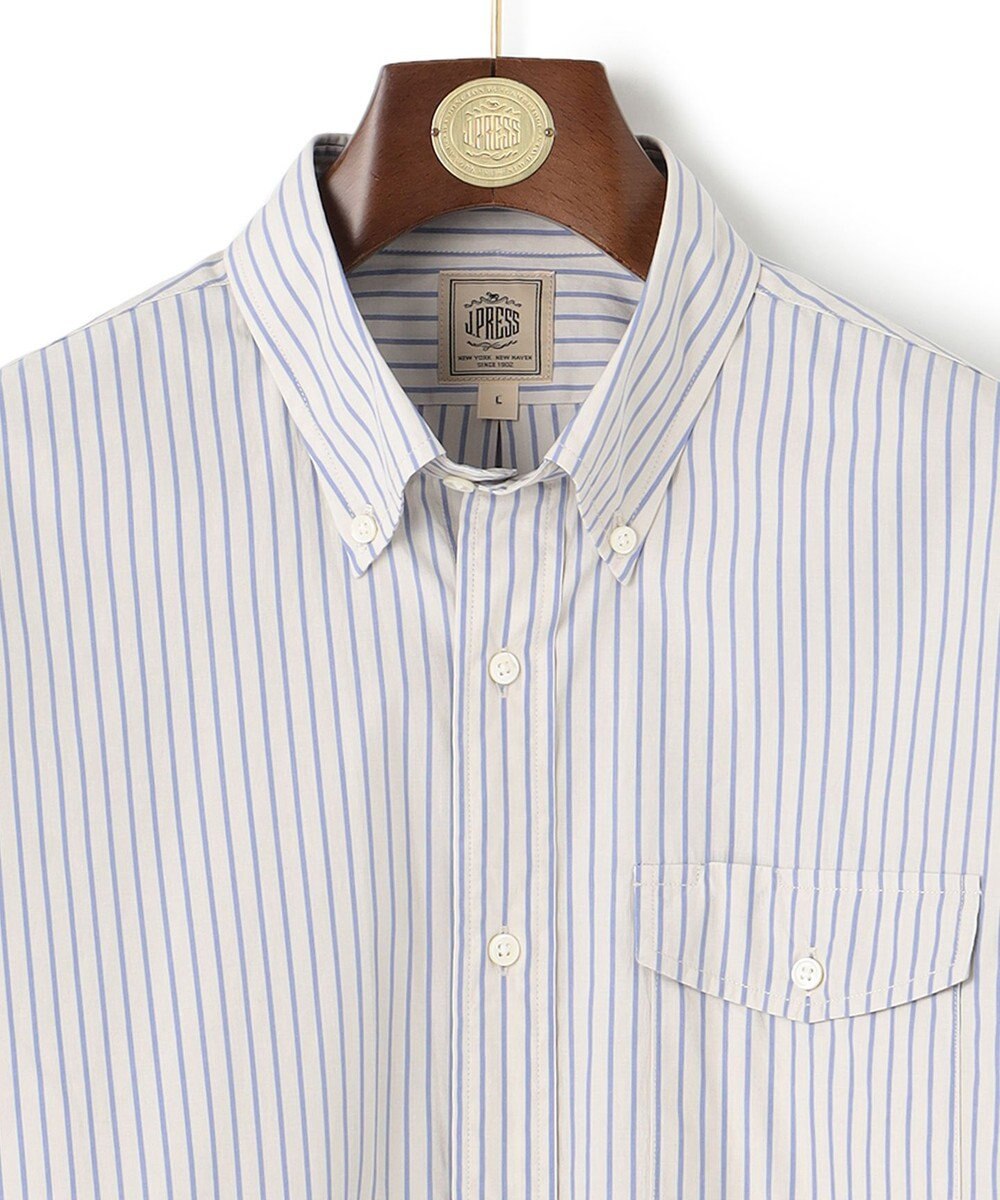 J.PRESS MEN ポプリンストライプシャツ/B.D 