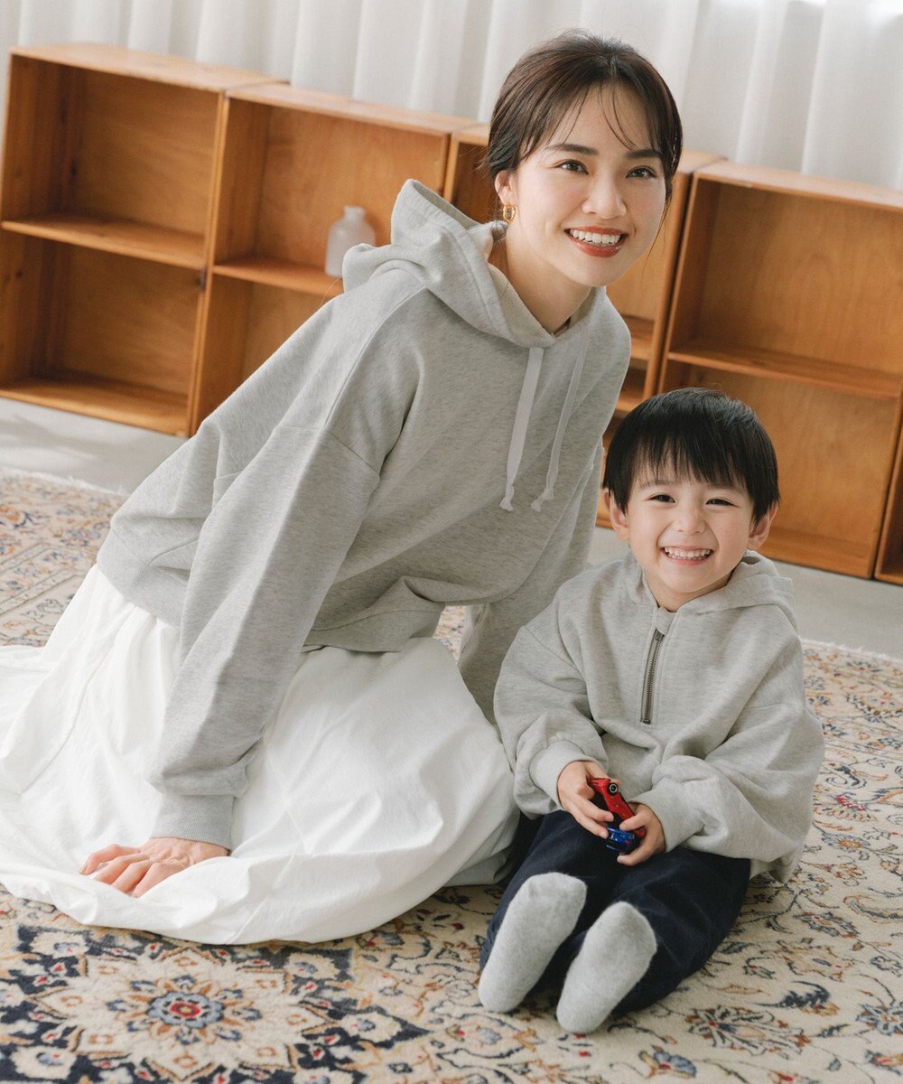 #Newans 【KIDS】【ANSWER for 男の子ママ】オフボディハーフジップフーディー 