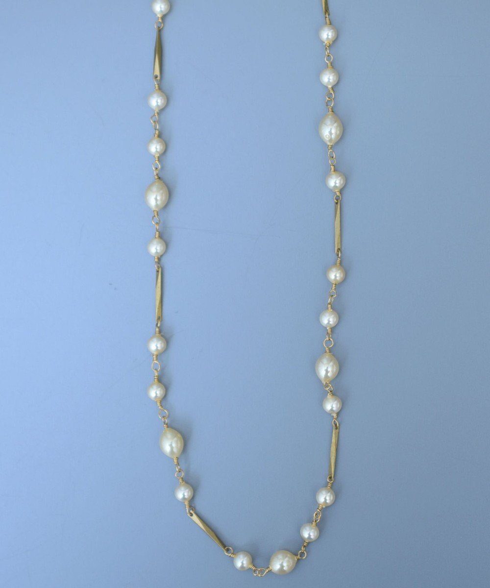 monshiro ガラスパールチェーン ショートネックレス 