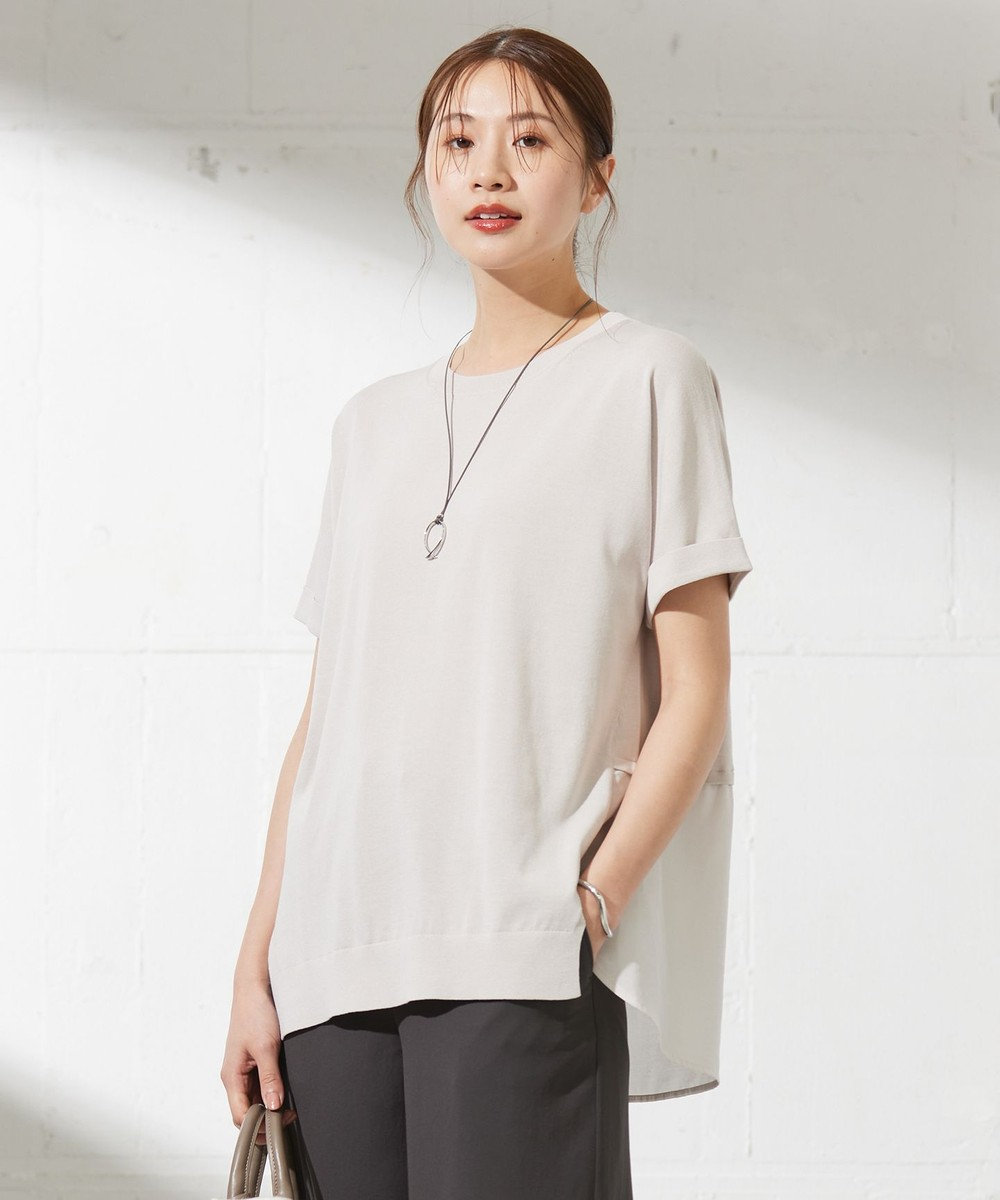 J.PRESS LADIES L 【洗える・抗菌防臭】FABRIC COMBI ニット アイボリー系