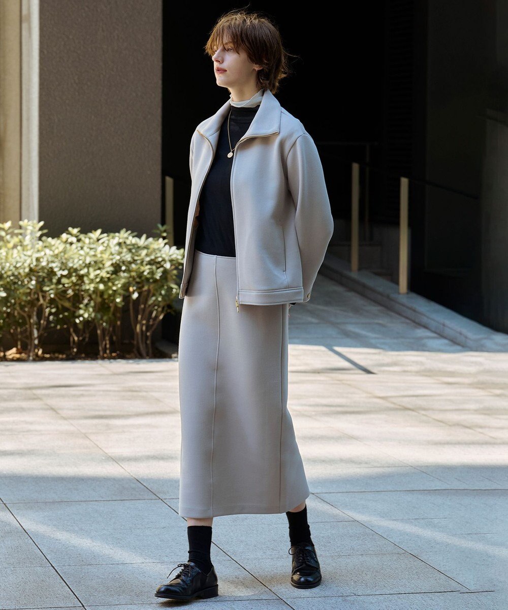 J.PRESS LADIES S 【WEB限定】ダンボールジャージー ハイネック ブルゾン 