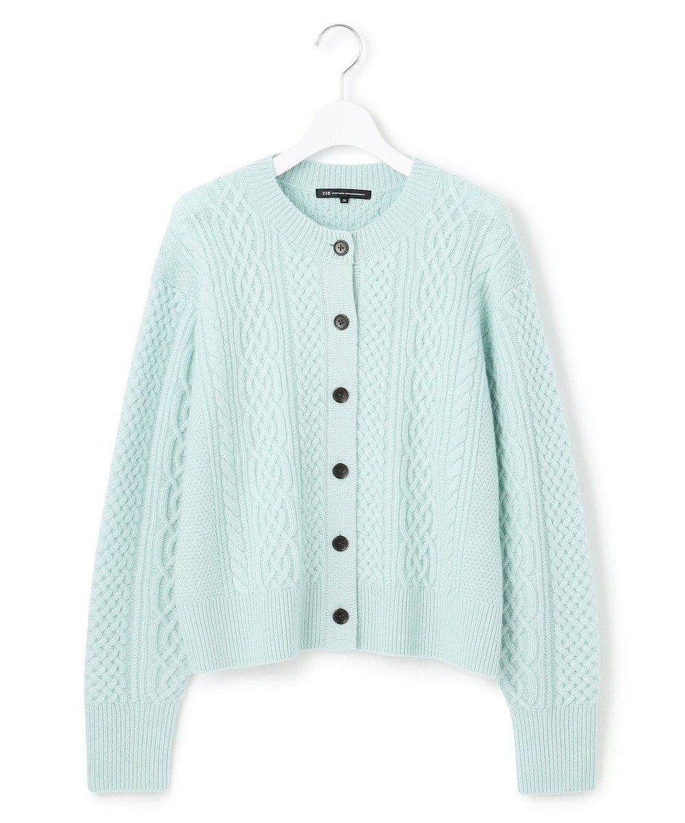 23区 S 【洗える】カシミヤブレンド ケーブルニットカーディガン 