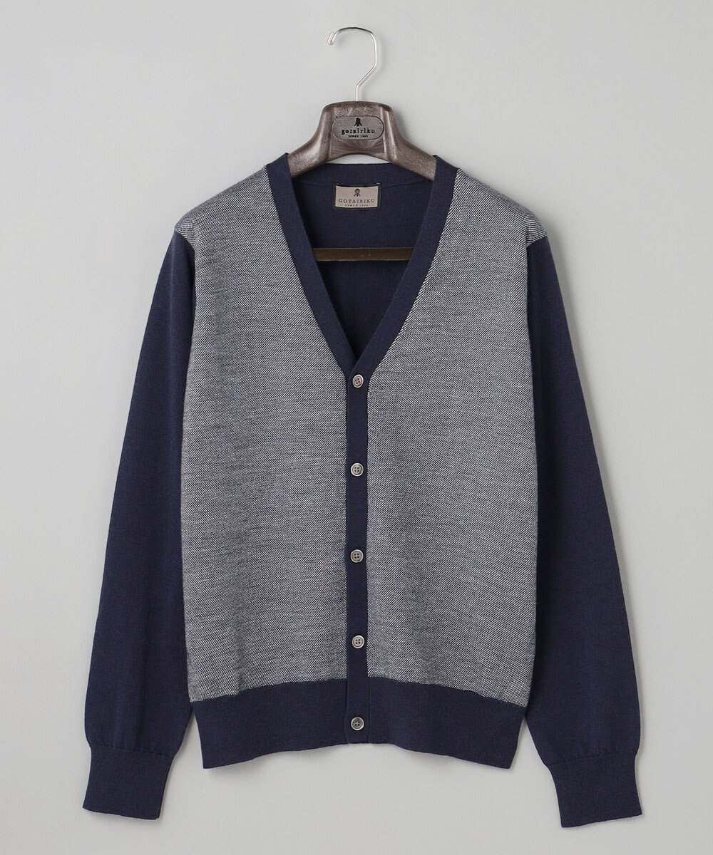 GOTAIRIKU 体温調整に【洗える/チクチクしにくい/ピリングしにくい】イタリア糸 ハイゲージ カーディガン_WOOL100% 