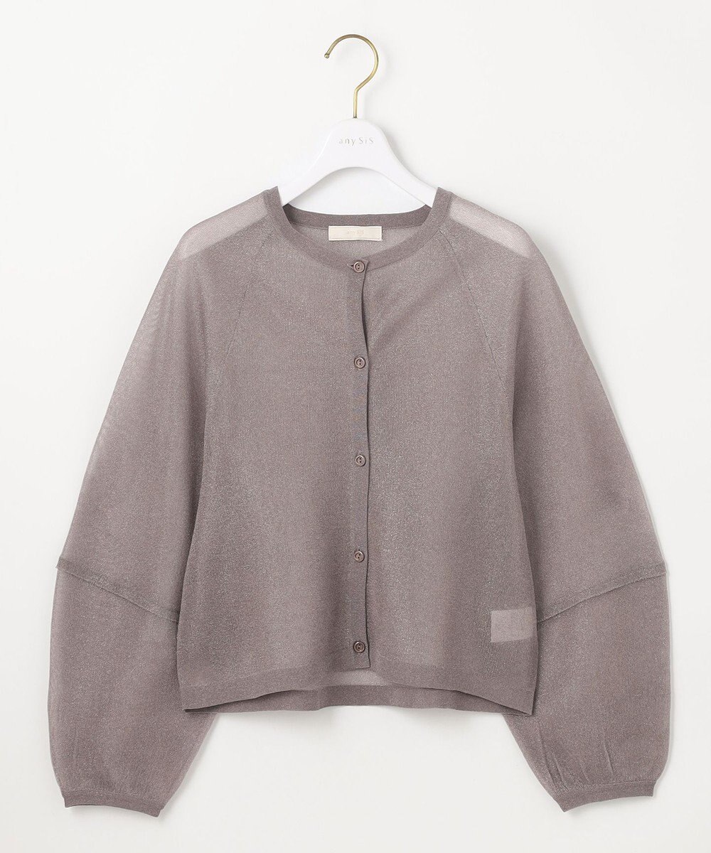 ANY SIS 【洗える】シアーランタンスリーブ カーディガン 