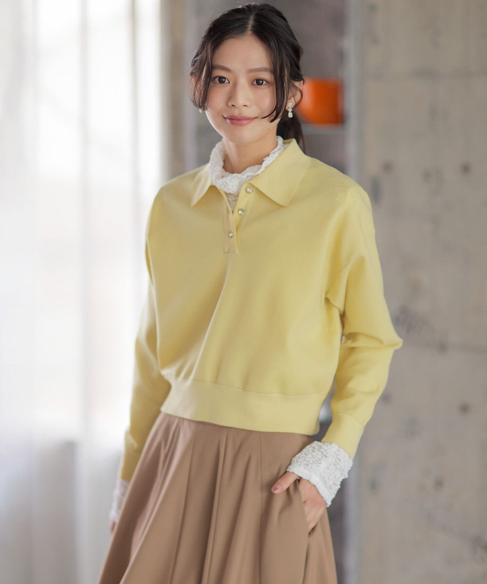 組曲 【WEB限定】フラワーチュールタートルネック カットソー 