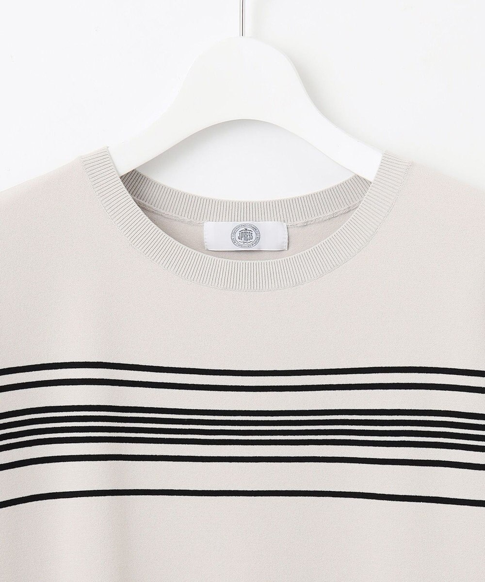 J.PRESS LADIES L 【洗える】レーヨンエリートストレッチ ボーダー ドルマン ニット 