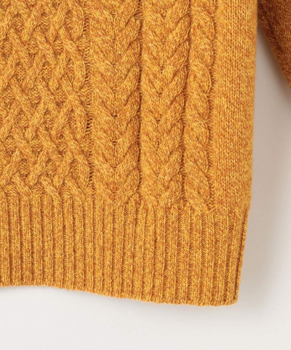 JOSEPH ABBOUD 【イタリア糸使用/軽く暖かい/多色展開】 ラムウールケーブル柄ハーフZIPプルオーバー 