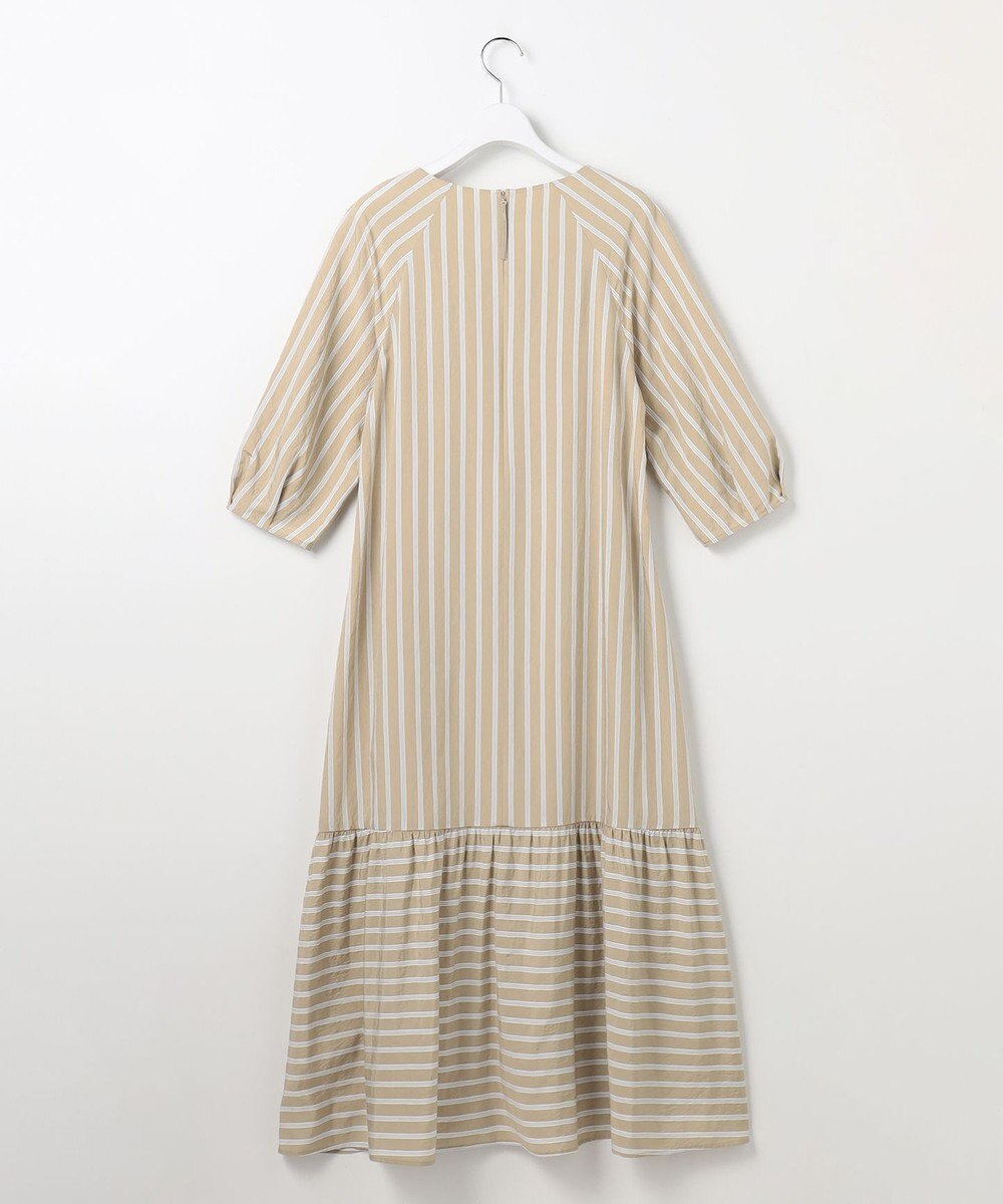 自由区 L 【17号サイズまで展開】ビスコースナイロンドビーストライプ ワンピース 