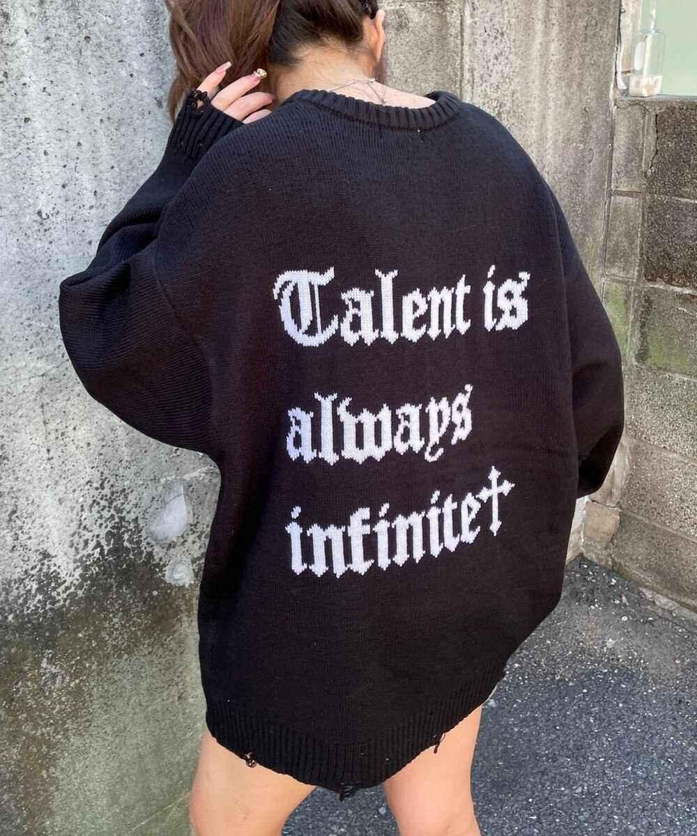 WEGO ウイングハートダメージニット 