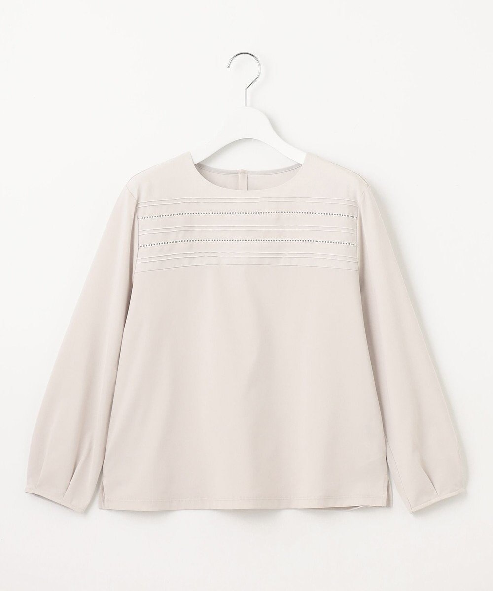 J.PRESS LADIES 【吸水速乾】ピンタックコンビジャージー カットソー 