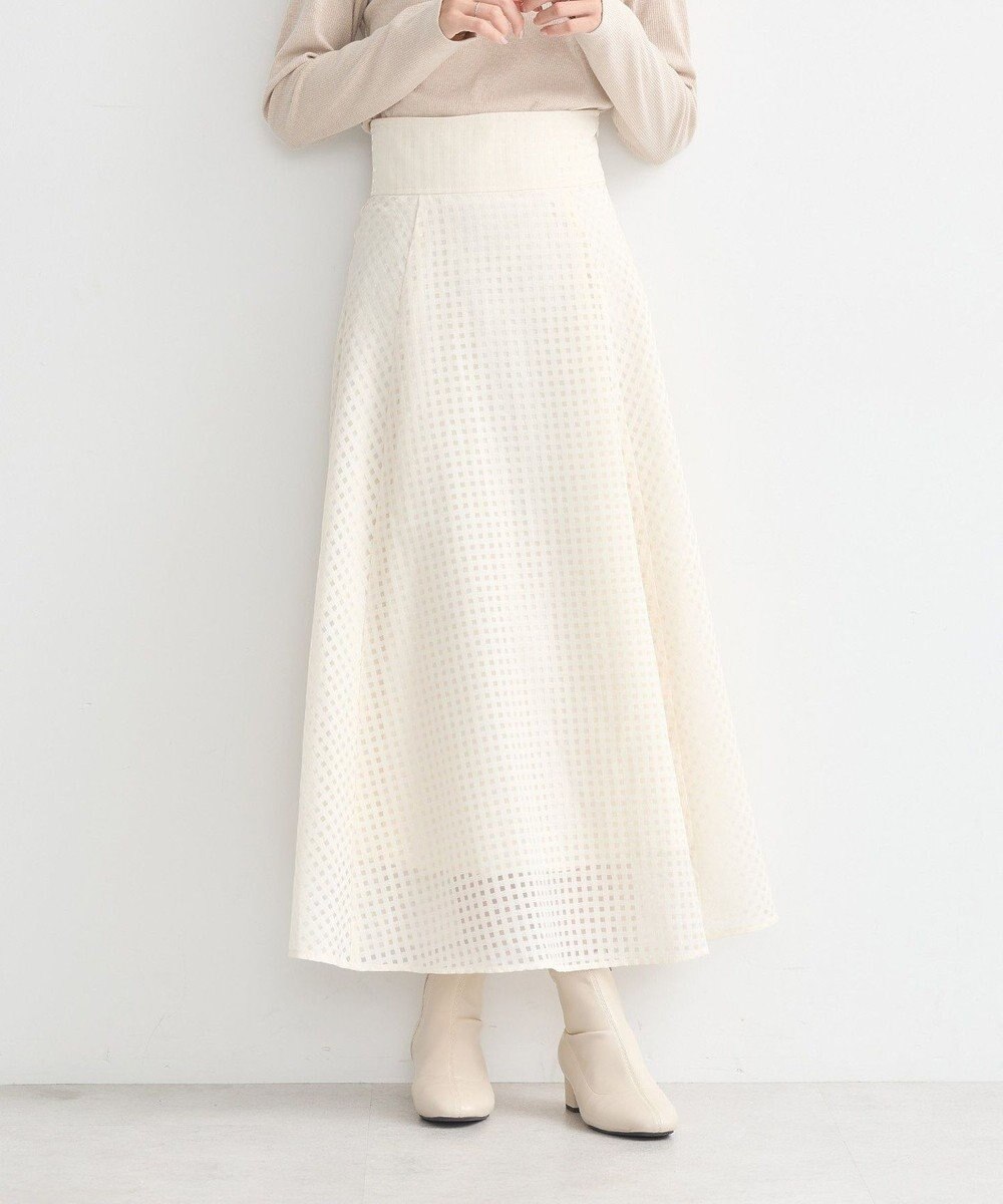 earth music&ecology シアーチェックスカート 