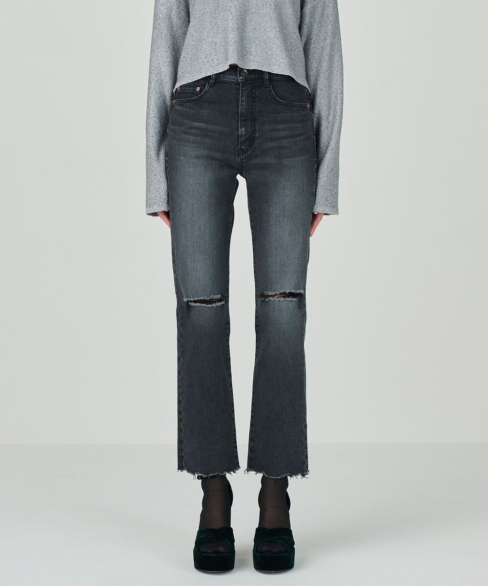 GRACE CONTINENTAL スリムブラックデニムパンツ 