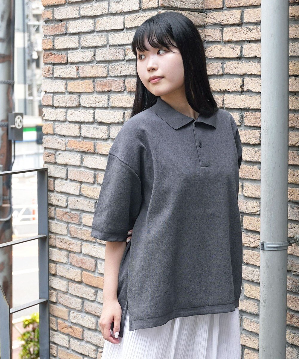 WHITE MAILS 【UNISEX】PAPER KINT HALF SLEEVE OVERSIZED ポロシャツ 