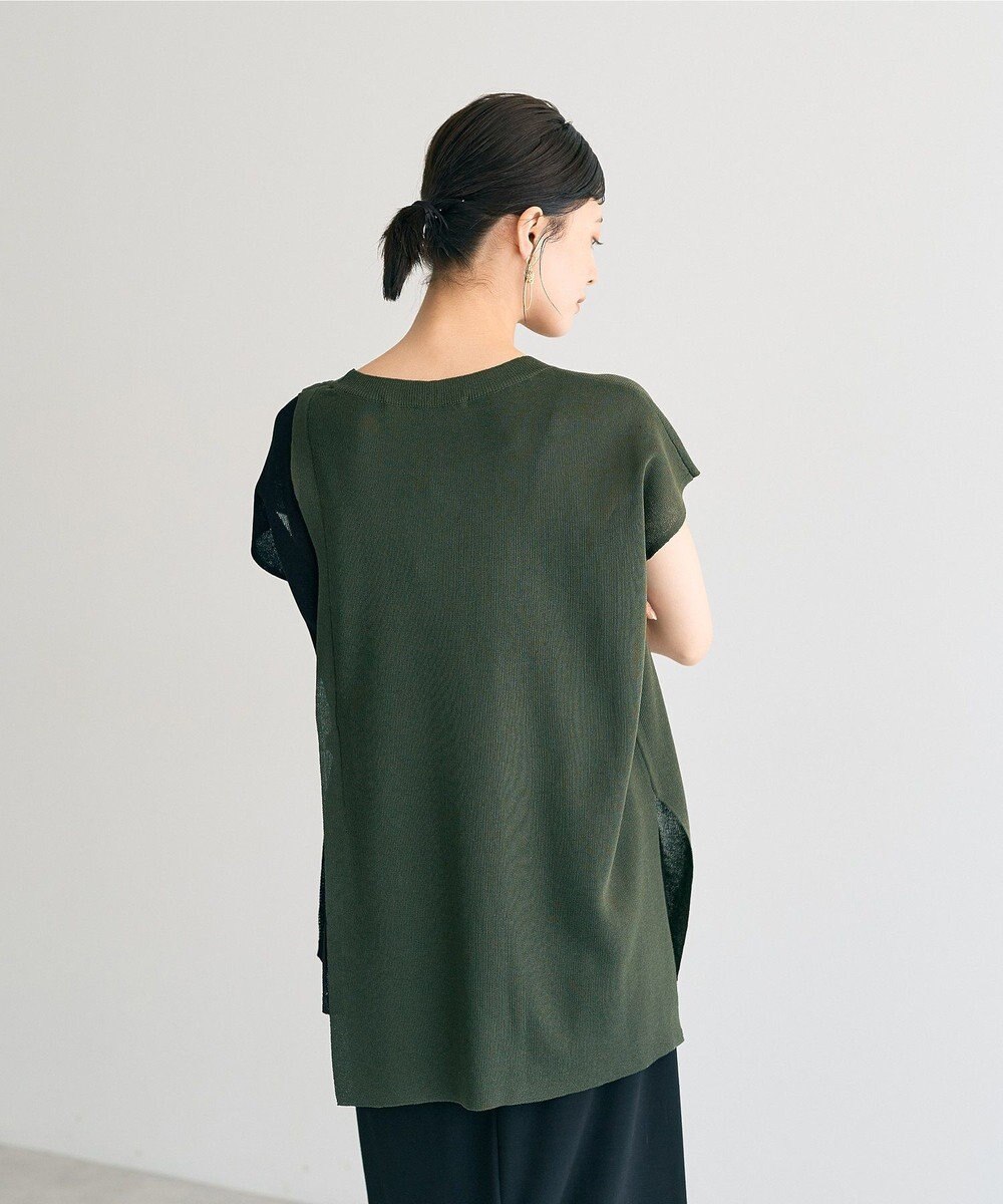 YECCA VECCA メッシュ編みレイヤードニット 