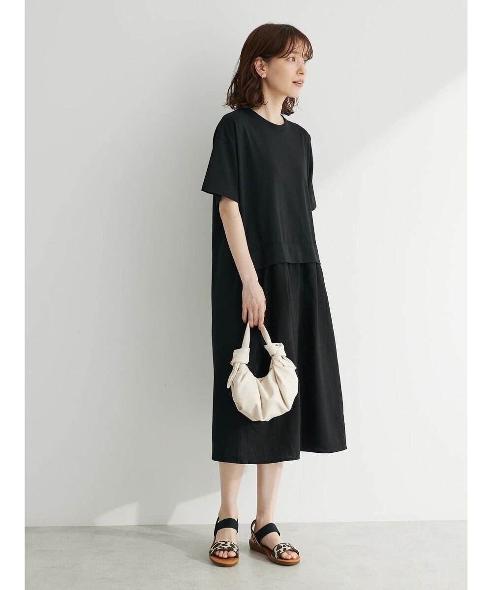 Green Parks 布帛ドッキングカットソーワンピース 